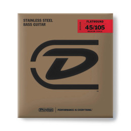 Dunlop DBFS45105M Flatwound Stainless Steel Medium Scale Струны для бас-гитары