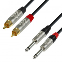 Adam Hall K4 TPC 0600 Аудиокабель 2 x RCA(M)-2 x 6,3 Jack mono