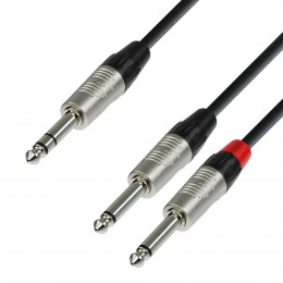 Adam Hall K4 YVPP 0300 Аудиокабель 6,3 Jack stereo-2 x 6,3 Jack mono