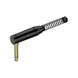 Roxtone RJ2RPP-BG Разъем 6,3mm моно Jack (угловой) с пружиной