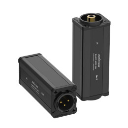 Roxtone RA2DT-XMPF-BK Переходник-адаптер с трансформаторной развязкой с RCA "мама" на 3-х контактный XLR "папа"