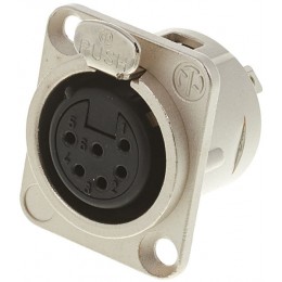 Neutrik NC6FD-L-1 Панельный разъем XLR female 6 контактов