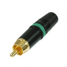 Neutrik NYS373-5 Кабельный разъем RCA, зеленая полоса, золоченые контакты