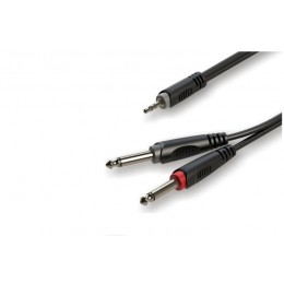 Roxtone RAYC130/1 Аудио-кабель 3,5мм cтерео Jack - 2 х 6,3мм моно Jack, 1 м